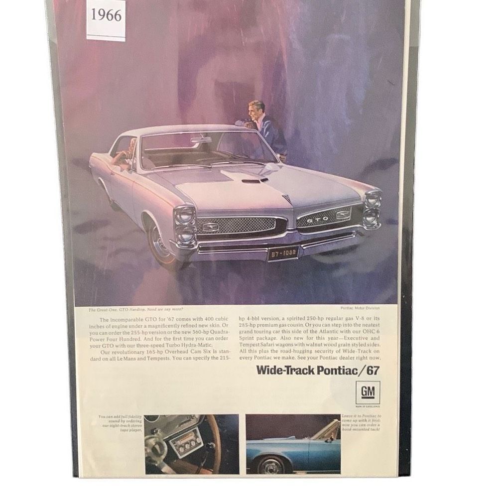 Vintage 1966 Pontiac GTO Hardtop Wide Track Ad As Advertisment